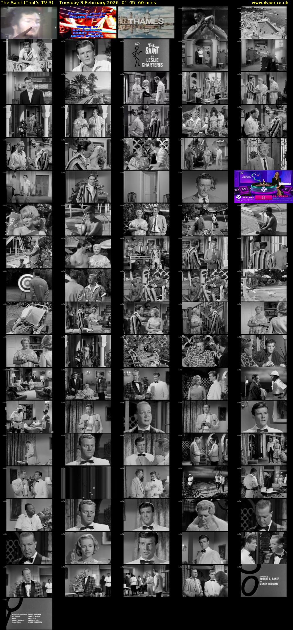 The Saint (That's TV 3) Tuesday 3 February 2026 01:45 - 02:45