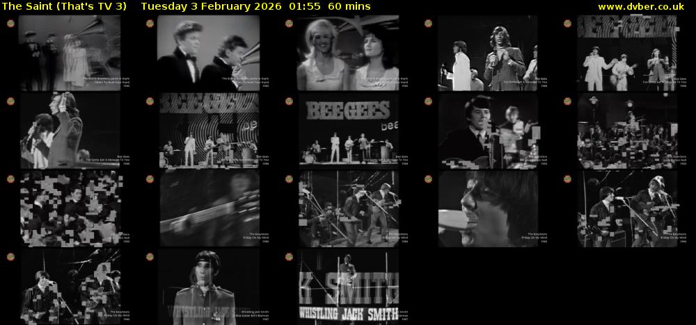 The Saint (That's TV 3) Tuesday 3 February 2026 01:55 - 02:55