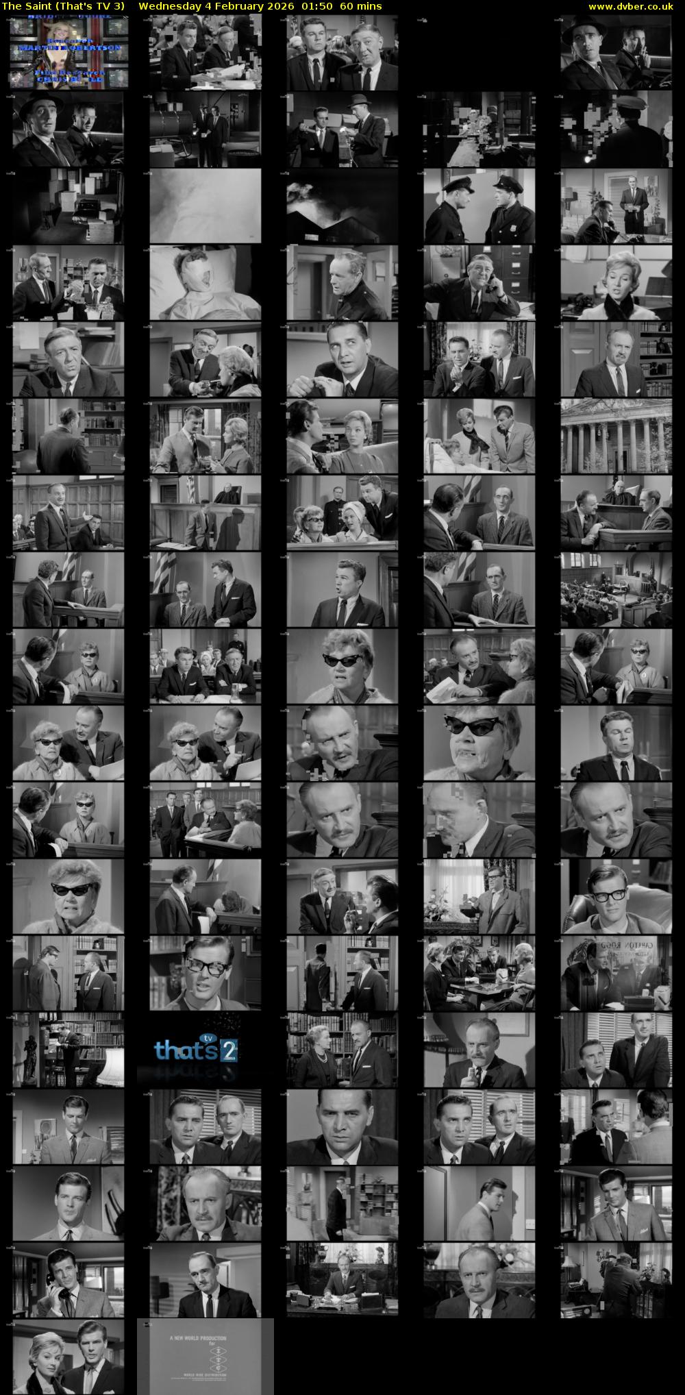 The Saint (That's TV 3) Wednesday 4 February 2026 01:50 - 02:50