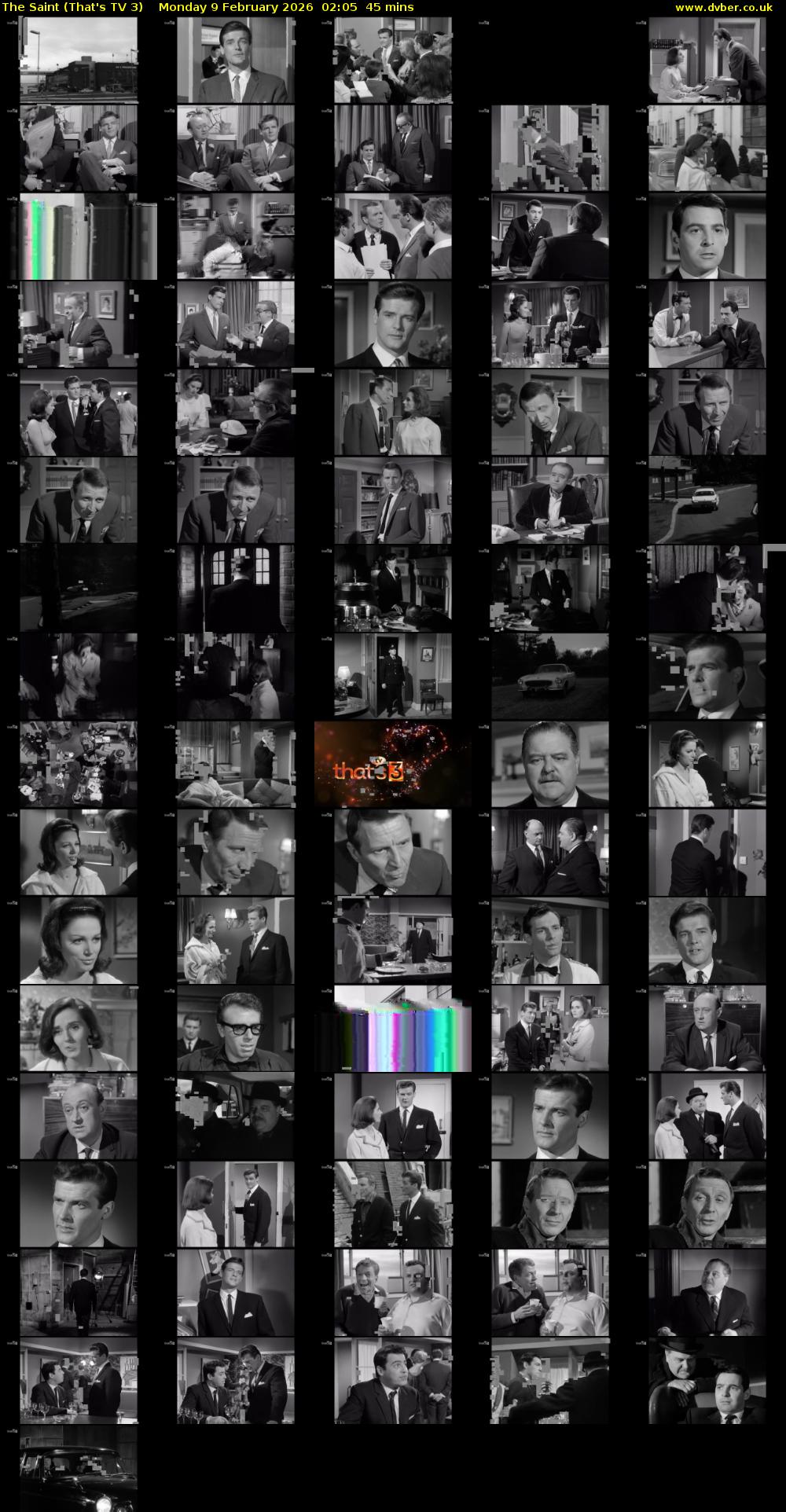 The Saint (That's TV 3) Monday 9 February 2026 02:05 - 02:50