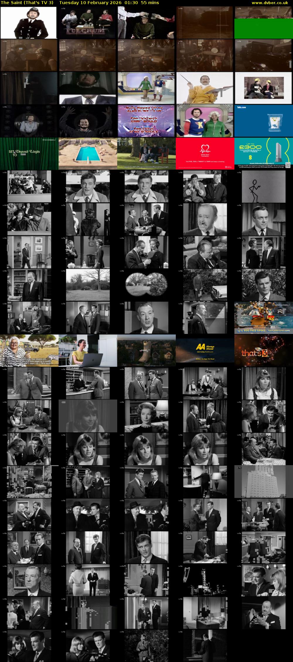 The Saint (That's TV 3) Tuesday 10 February 2026 01:30 - 02:25