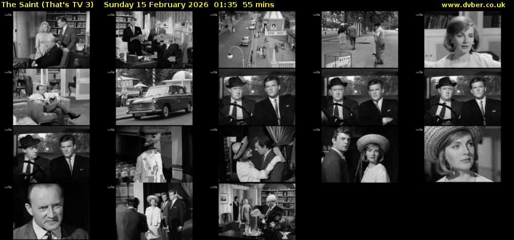 The Saint (That's TV 3) Sunday 15 February 2026 01:35 - 02:30