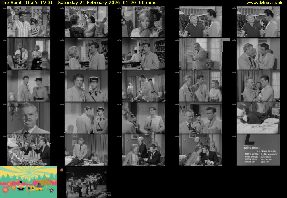 The Saint (That's TV 3) Saturday 21 February 2026 01:20 - 02:20