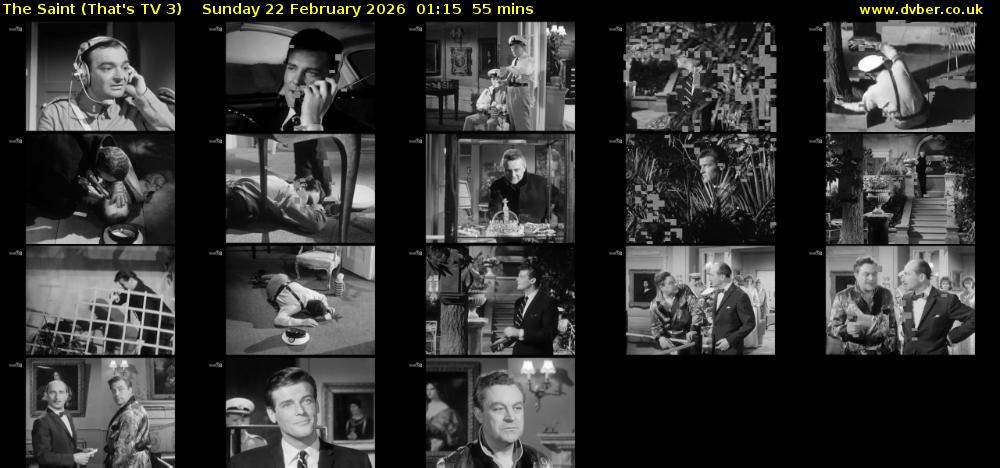 The Saint (That's TV 3) Sunday 22 February 2026 01:15 - 02:10