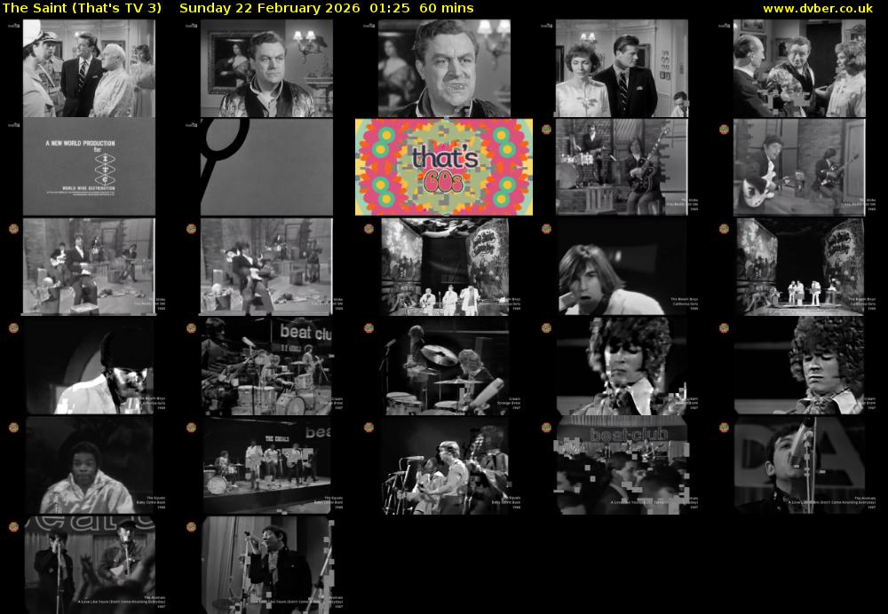 The Saint (That's TV 3) Sunday 22 February 2026 01:25 - 02:25
