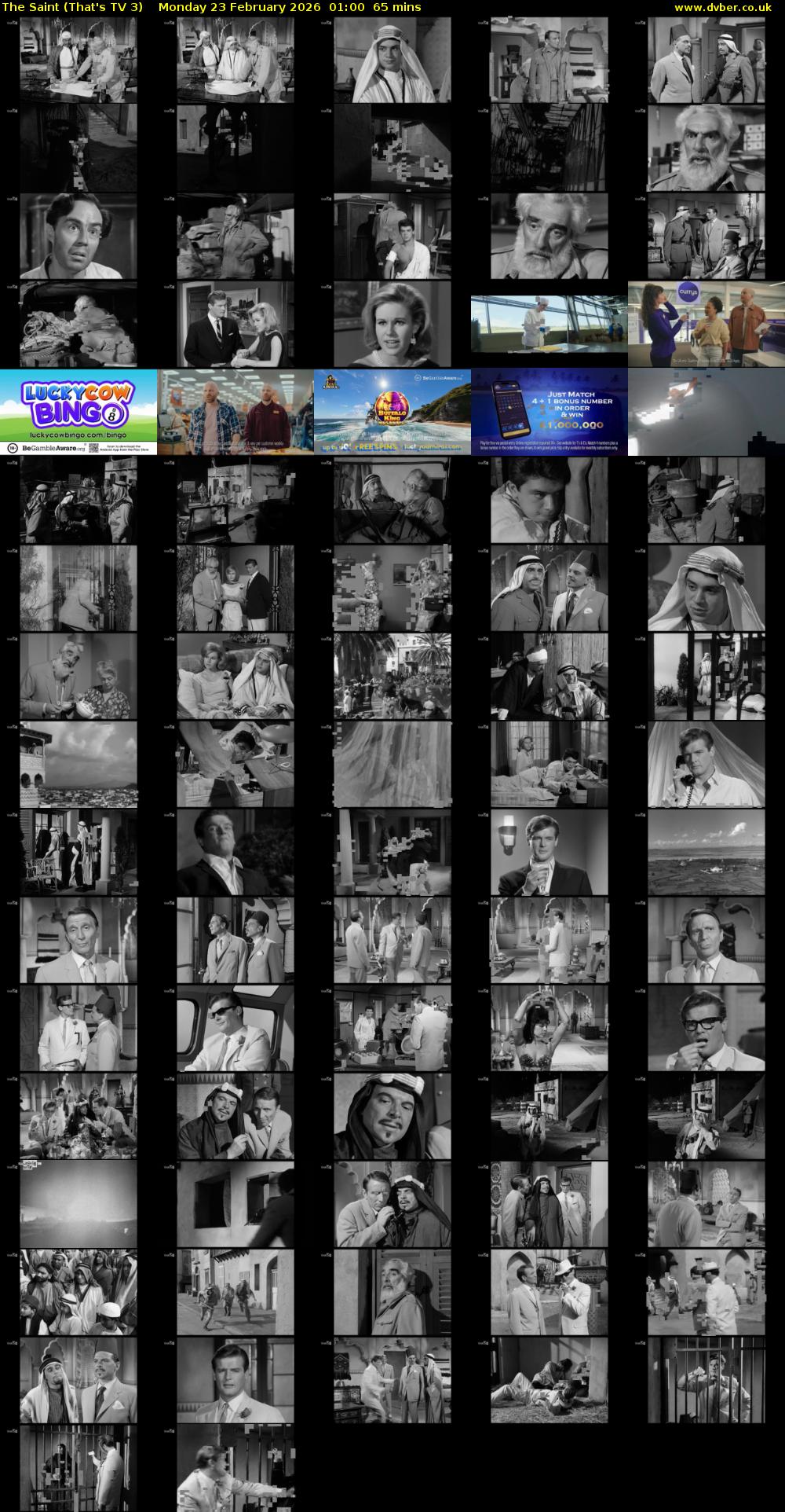 The Saint (That's TV 3) Monday 23 February 2026 01:00 - 02:05