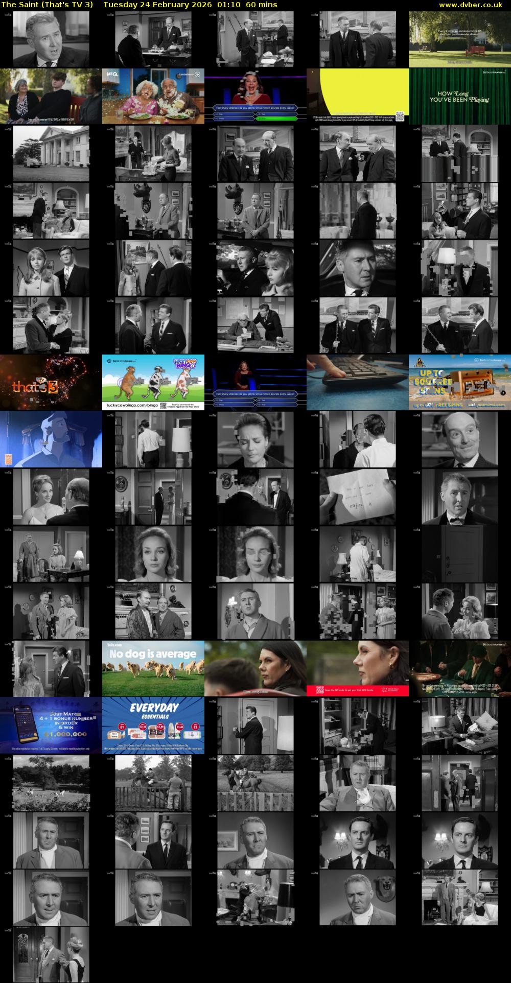 The Saint (That's TV 3) Tuesday 24 February 2026 01:10 - 02:10