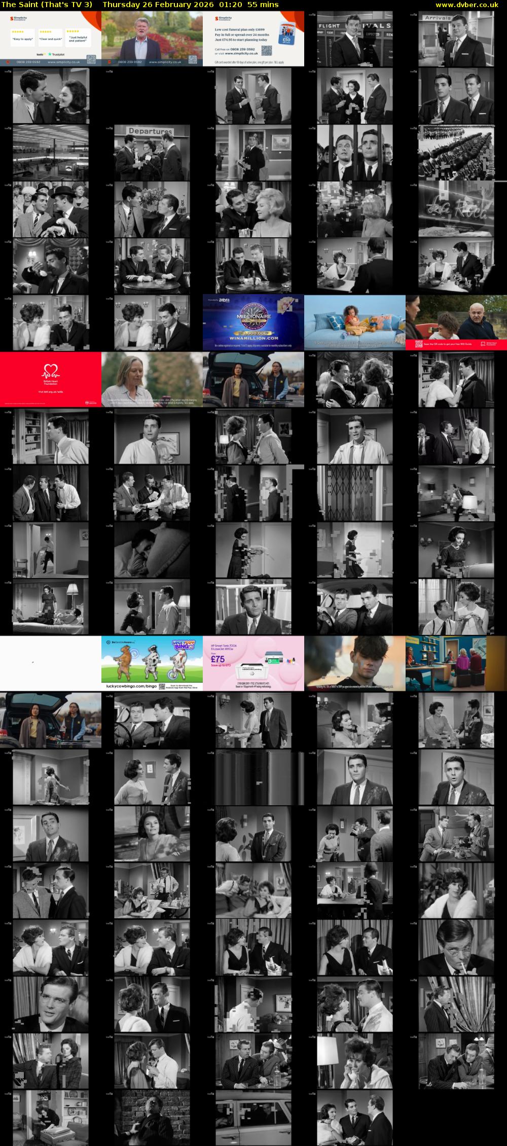 The Saint (That's TV 3) Thursday 26 February 2026 01:20 - 02:15