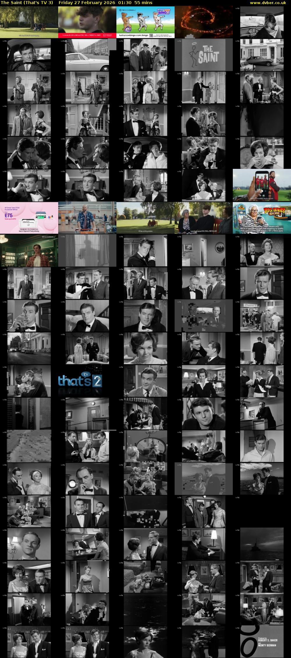 The Saint (That's TV 3) Friday 27 February 2026 01:30 - 02:25