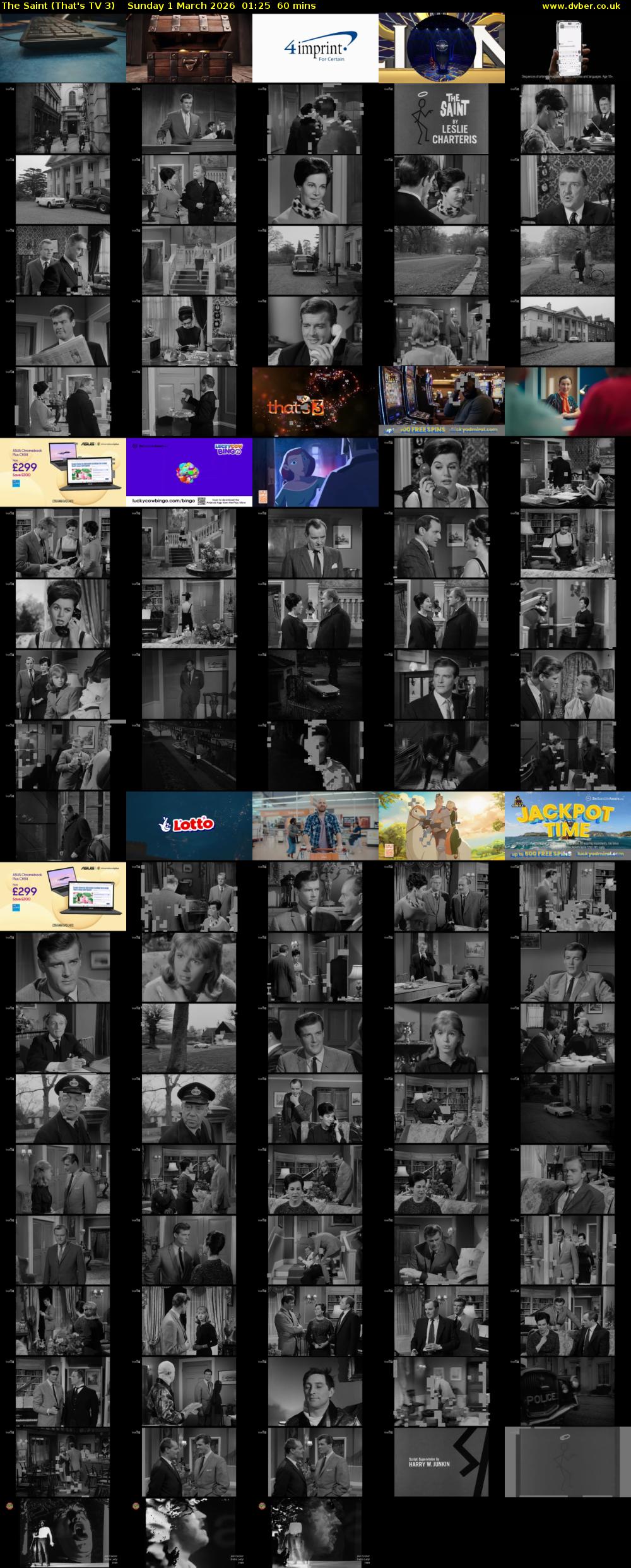 The Saint (That's TV 3) Sunday 1 March 2026 01:25 - 02:25