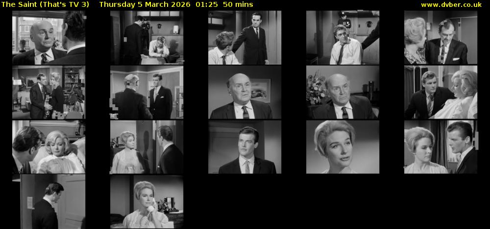 The Saint (That's TV 3) Thursday 5 March 2026 01:25 - 02:15