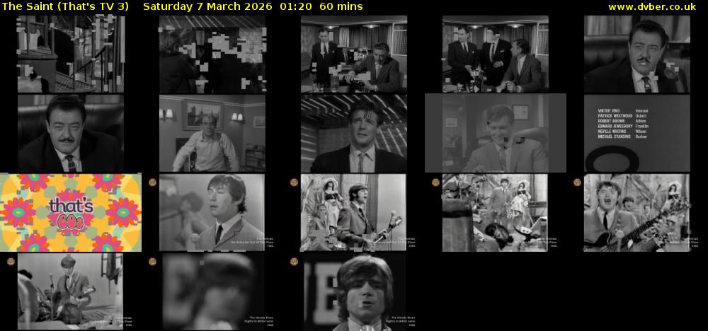 The Saint (That's TV 3) Saturday 7 March 2026 01:20 - 02:20