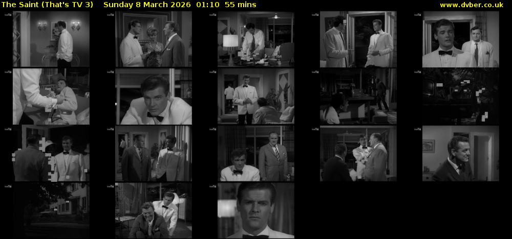 The Saint (That's TV 3) Sunday 8 March 2026 01:10 - 02:05