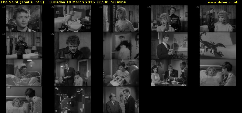 The Saint (That's TV 3) Tuesday 10 March 2026 01:30 - 02:20