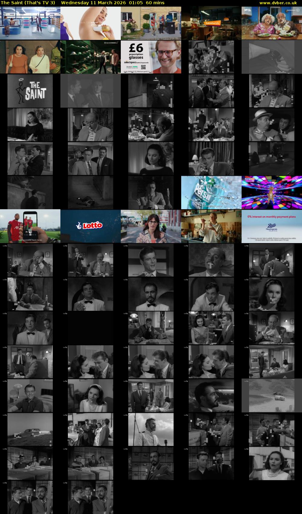 The Saint (That's TV 3) Wednesday 11 March 2026 01:05 - 02:05