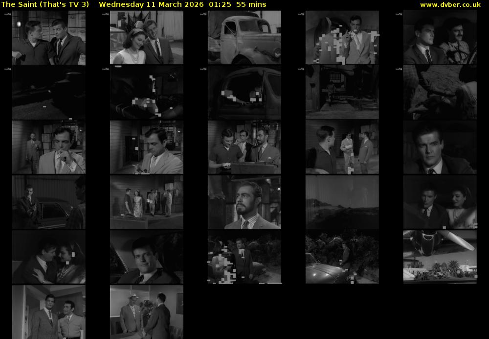 The Saint (That's TV 3) Wednesday 11 March 2026 01:25 - 02:20