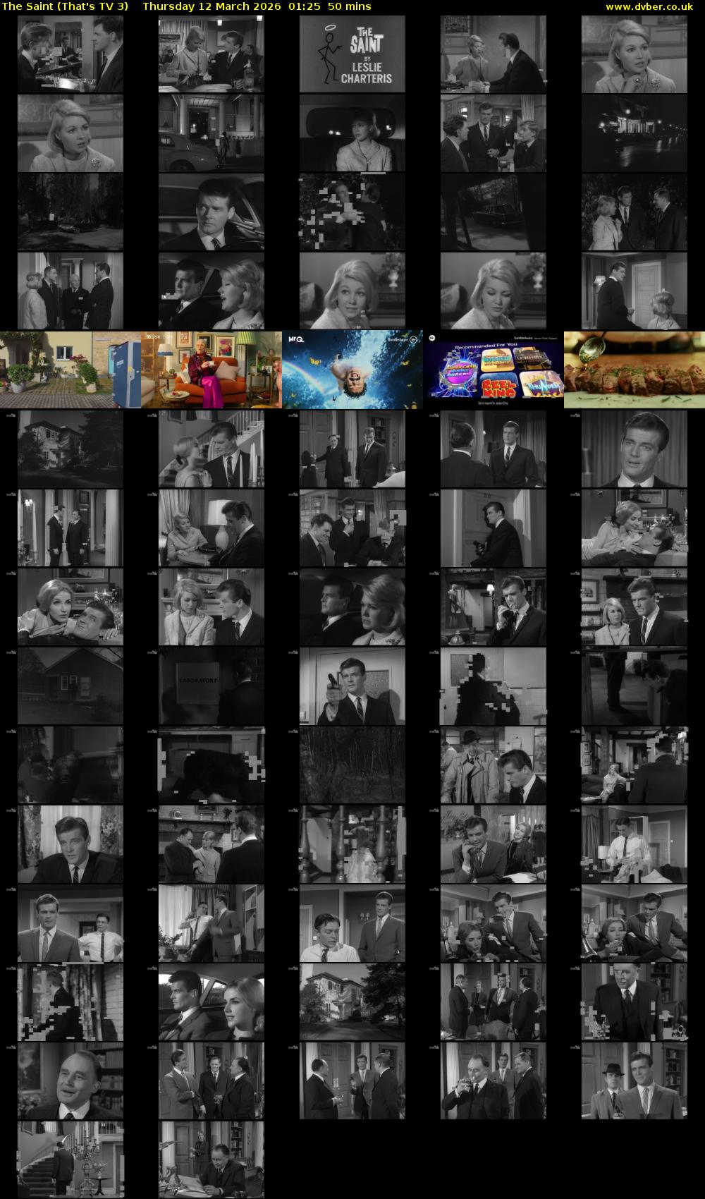 The Saint (That's TV 3) Thursday 12 March 2026 01:25 - 02:15