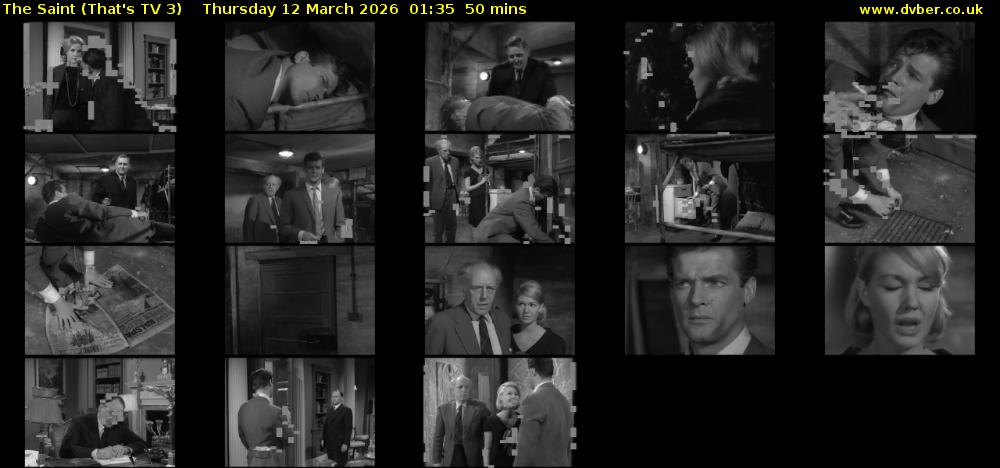 The Saint (That's TV 3) Thursday 12 March 2026 01:35 - 02:25