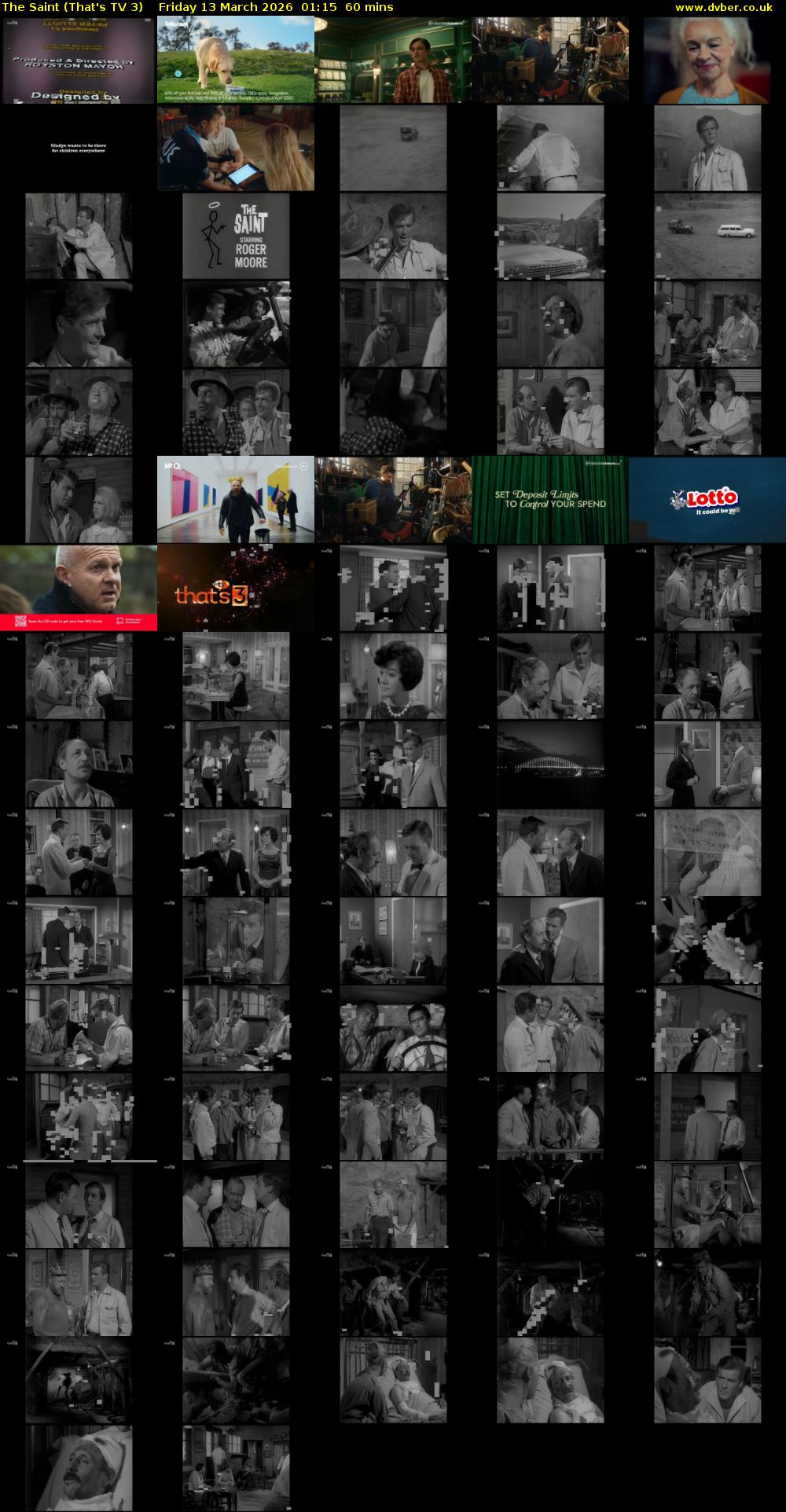 The Saint (That's TV 3) Friday 13 March 2026 01:15 - 02:15