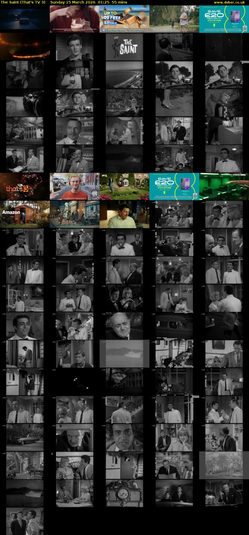 The Saint (That's TV 3) Sunday 15 March 2026 01:25 - 02:20