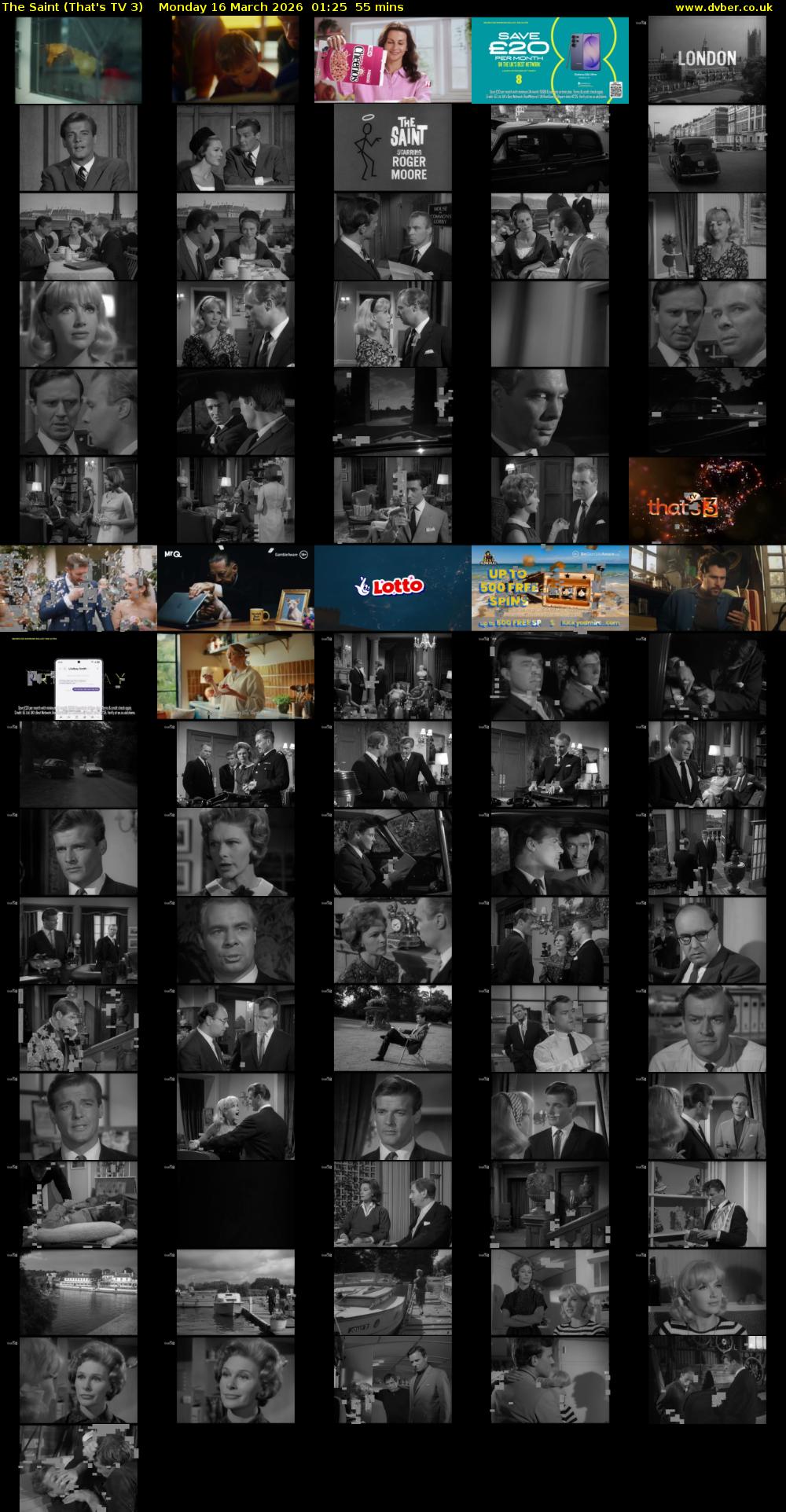 The Saint (That's TV 3) Monday 16 March 2026 01:25 - 02:20