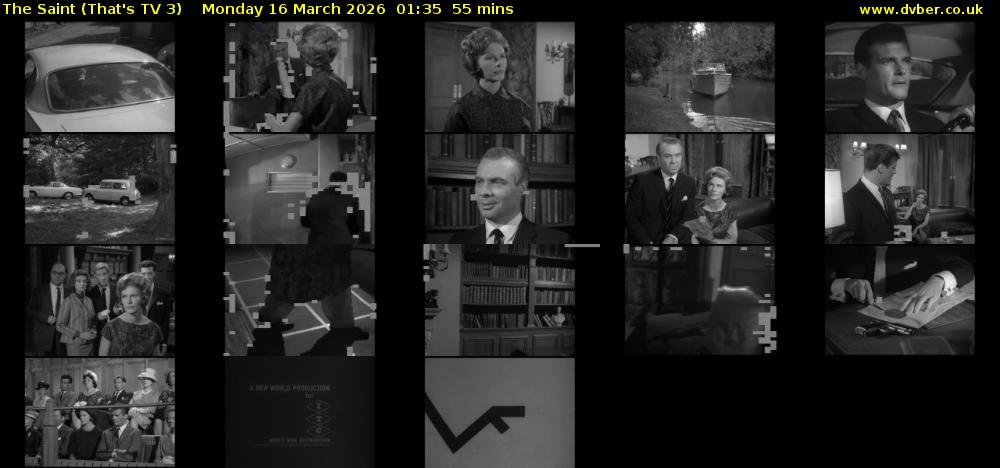 The Saint (That's TV 3) Monday 16 March 2026 01:35 - 02:30