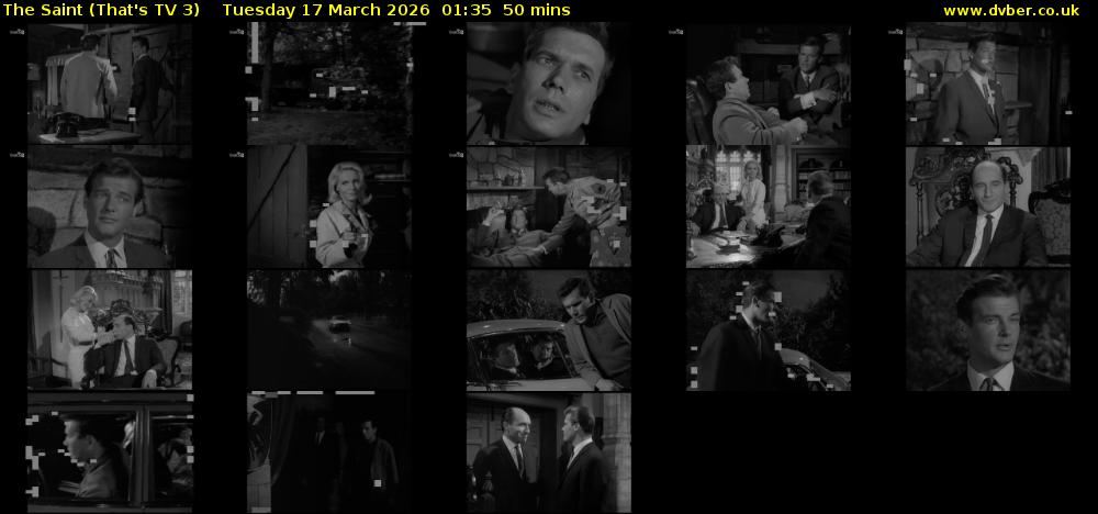 The Saint (That's TV 3) Tuesday 17 March 2026 01:35 - 02:25