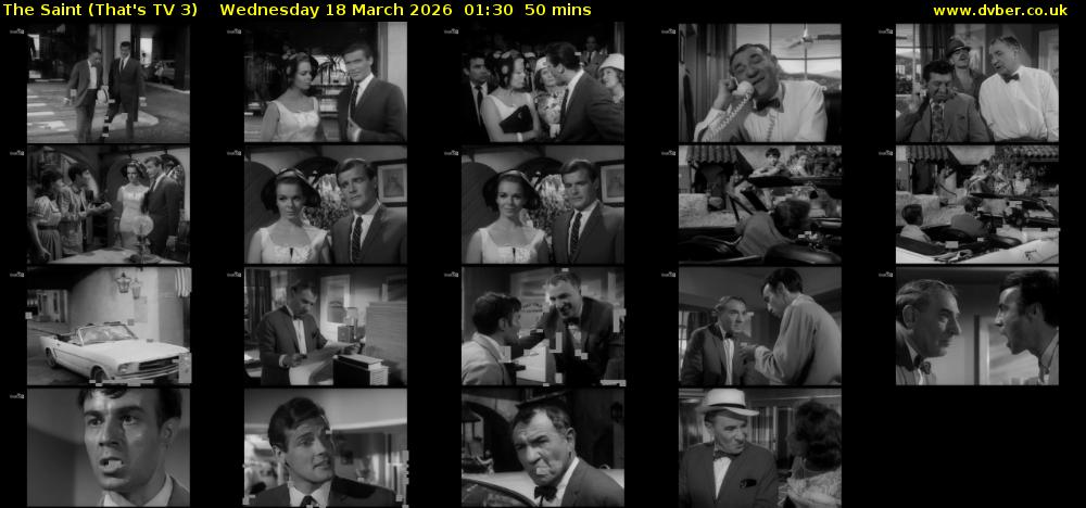 The Saint (That's TV 3) Wednesday 18 March 2026 01:30 - 02:20
