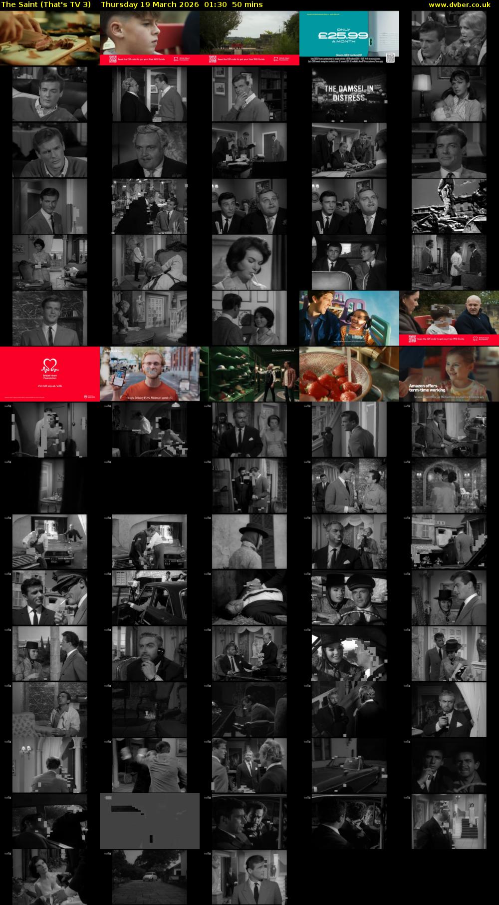 The Saint (That's TV 3) Thursday 19 March 2026 01:30 - 02:20