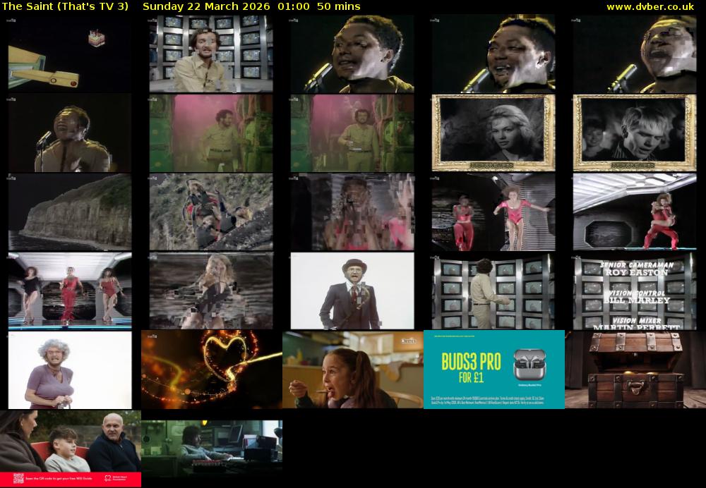 The Saint (That's TV 3) Sunday 22 March 2026 01:00 - 01:50