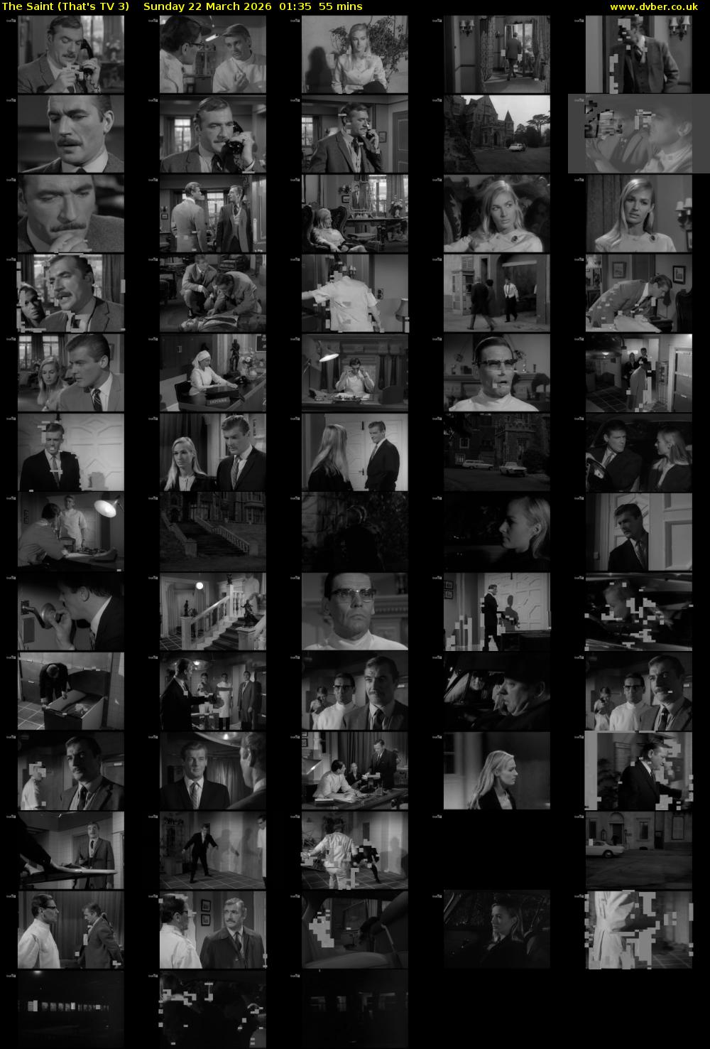 The Saint (That's TV 3) Sunday 22 March 2026 01:35 - 02:30