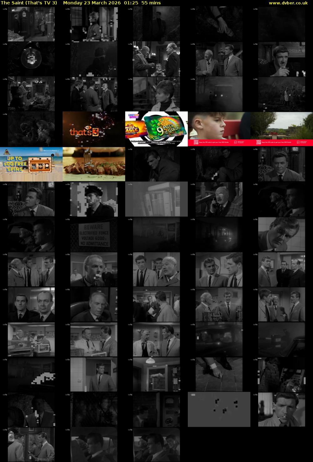 The Saint (That's TV 3) Monday 23 March 2026 01:25 - 02:20