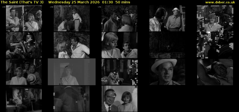 The Saint (That's TV 3) Wednesday 25 March 2026 01:30 - 02:20