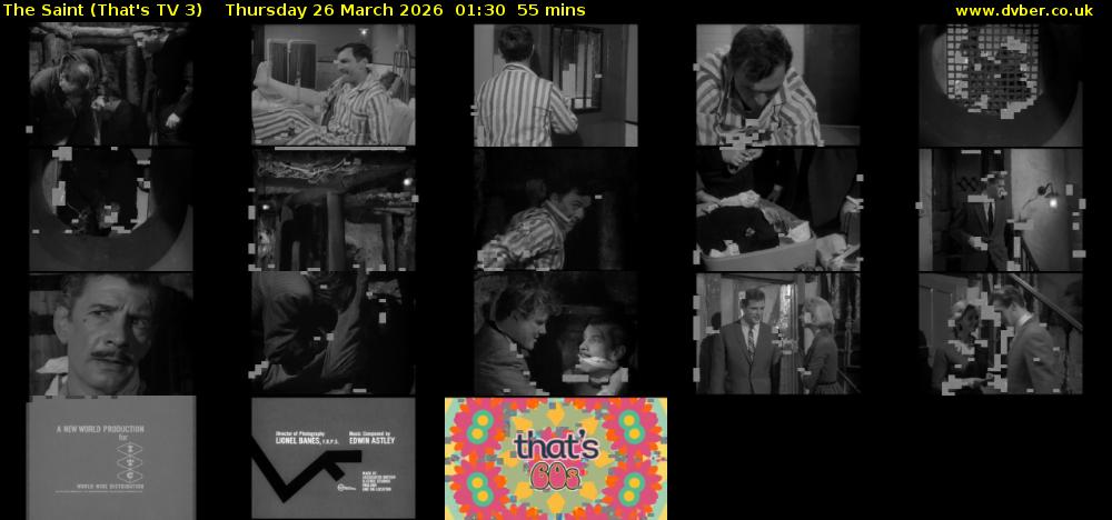 The Saint (That's TV 3) Thursday 26 March 2026 01:30 - 02:25