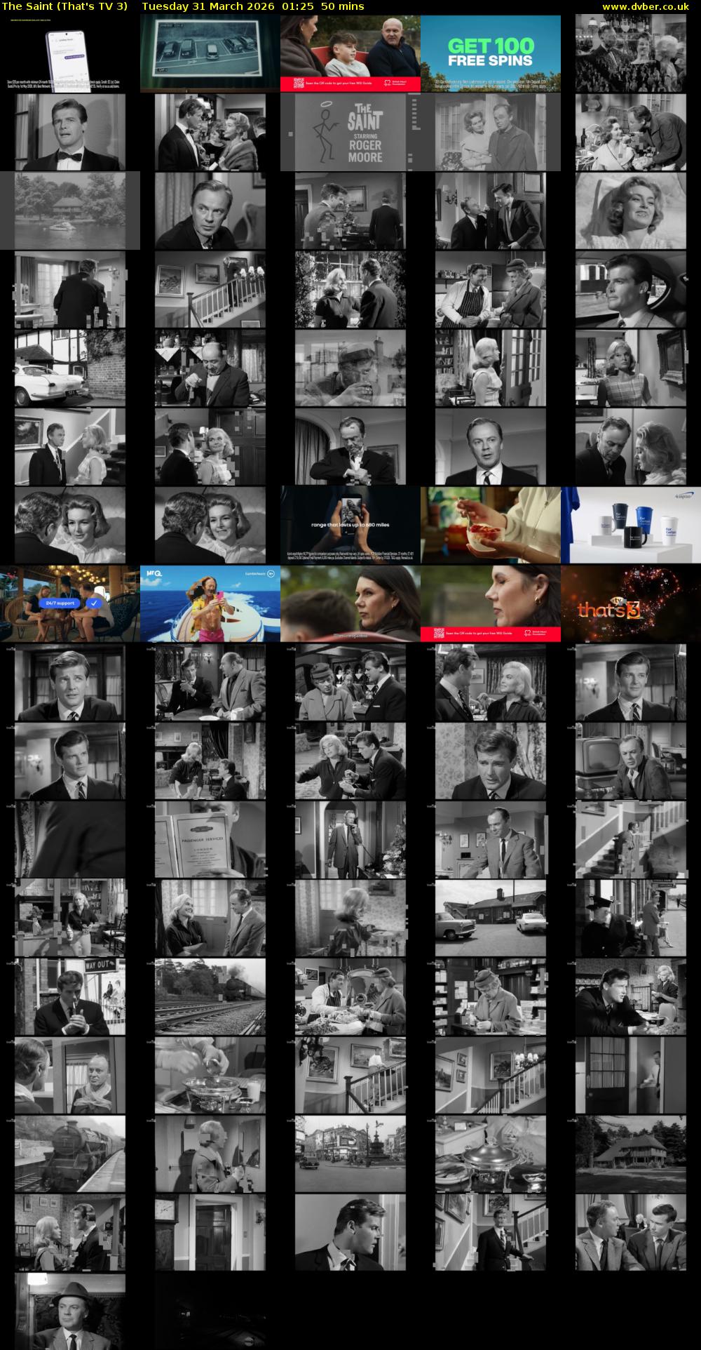 The Saint (That's TV 3) Tuesday 31 March 2026 01:25 - 02:15