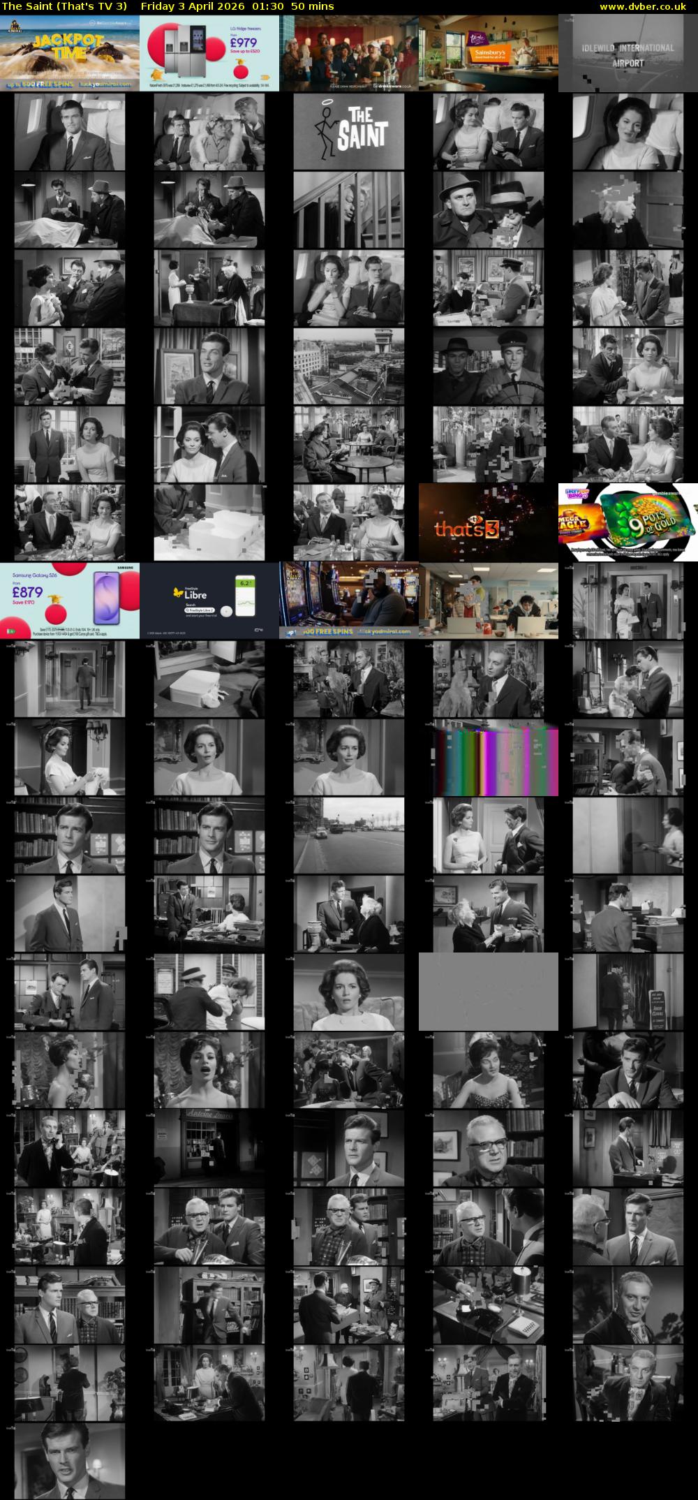 The Saint (That's TV 3) Friday 3 April 2026 01:30 - 02:20