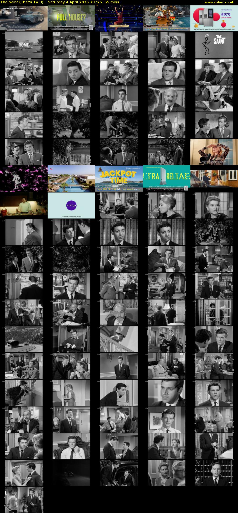 The Saint (That's TV 3) Saturday 4 April 2026 01:25 - 02:20