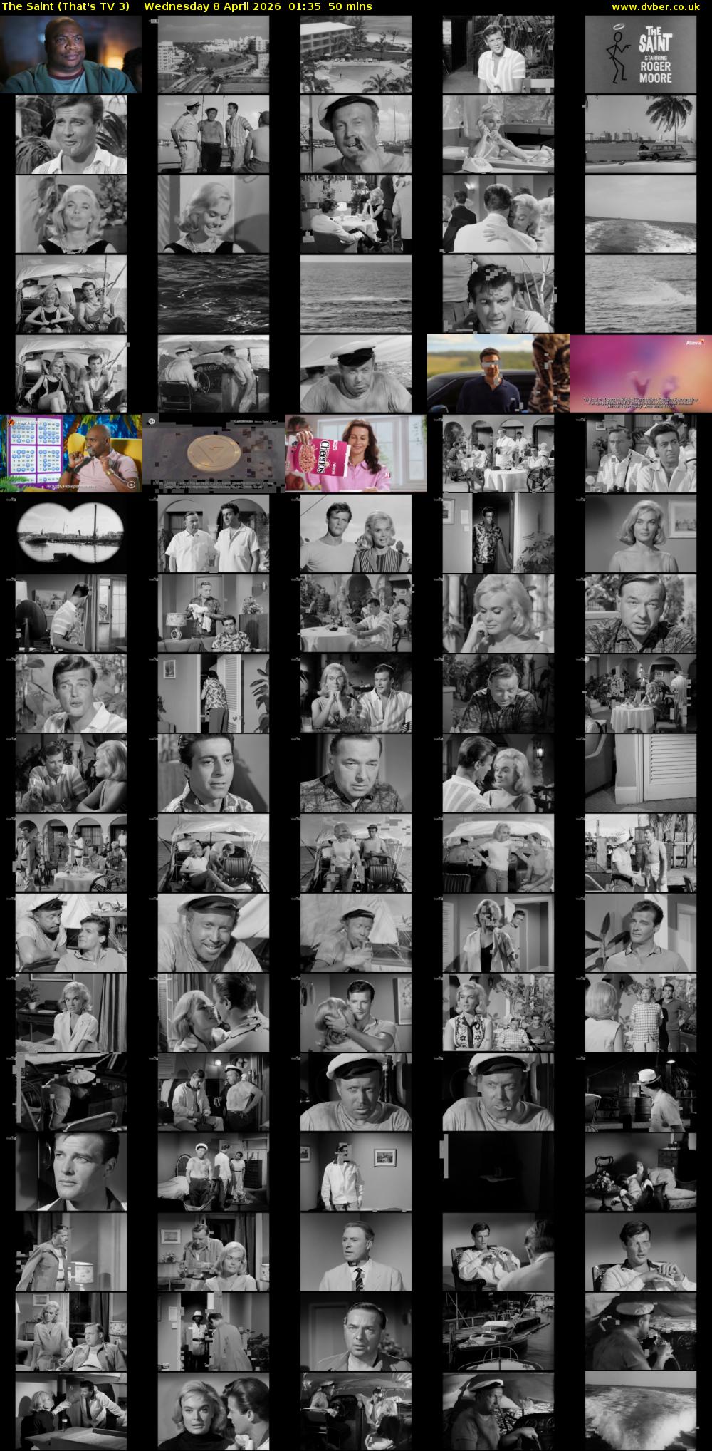 The Saint (That's TV 3) Wednesday 8 April 2026 01:35 - 02:25