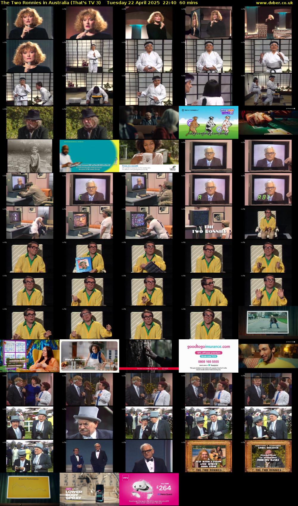 The Two Ronnies in Australia (That's TV 3) Tuesday 22 April 2025 22:40 - 23:40