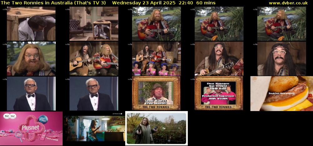 The Two Ronnies in Australia (That's TV 3) Wednesday 23 April 2025 22:40 - 23:40