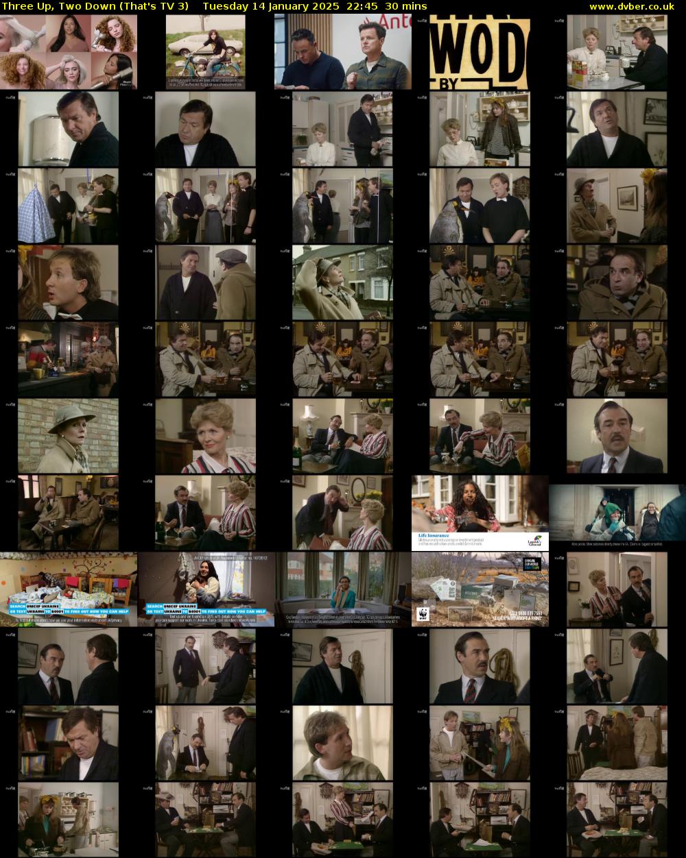 Three Up, Two Down (That's TV 3) Tuesday 14 January 2025 22:45 - 23:15