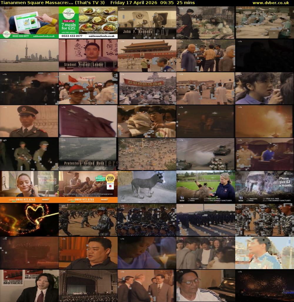 Tiananmen Square Massacre:... (That's TV 3) Friday 17 April 2026 09:35 - 10:00