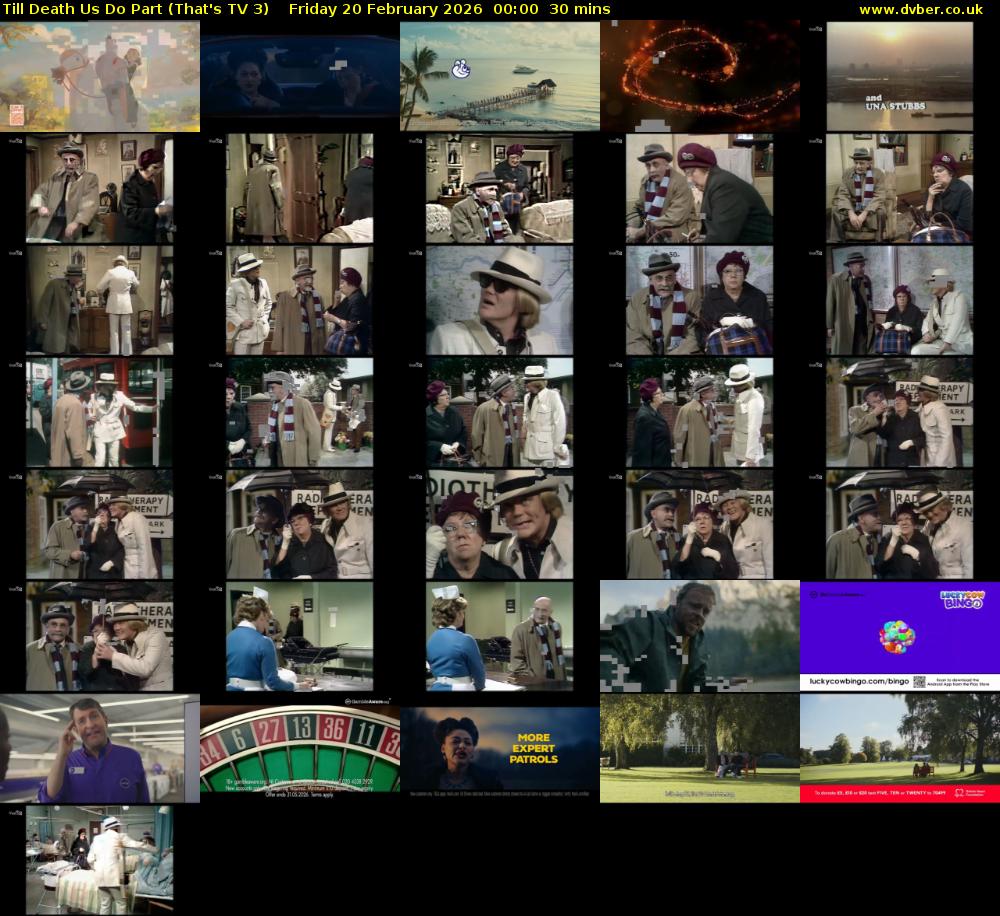 Till Death Us Do Part (That's TV 3) Friday 20 February 2026 00:00 - 00:30