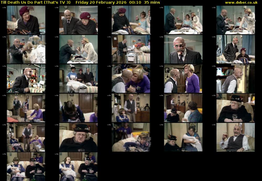 Till Death Us Do Part (That's TV 3) Friday 20 February 2026 00:10 - 00:45