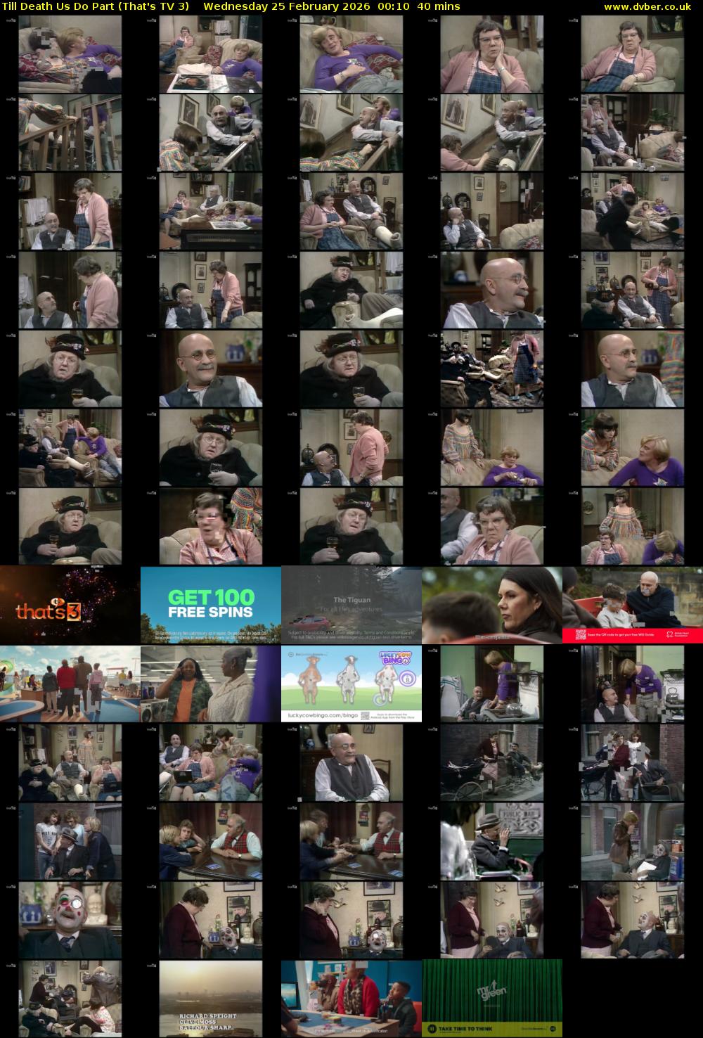 Till Death Us Do Part (That's TV 3) Wednesday 25 February 2026 00:10 - 00:50