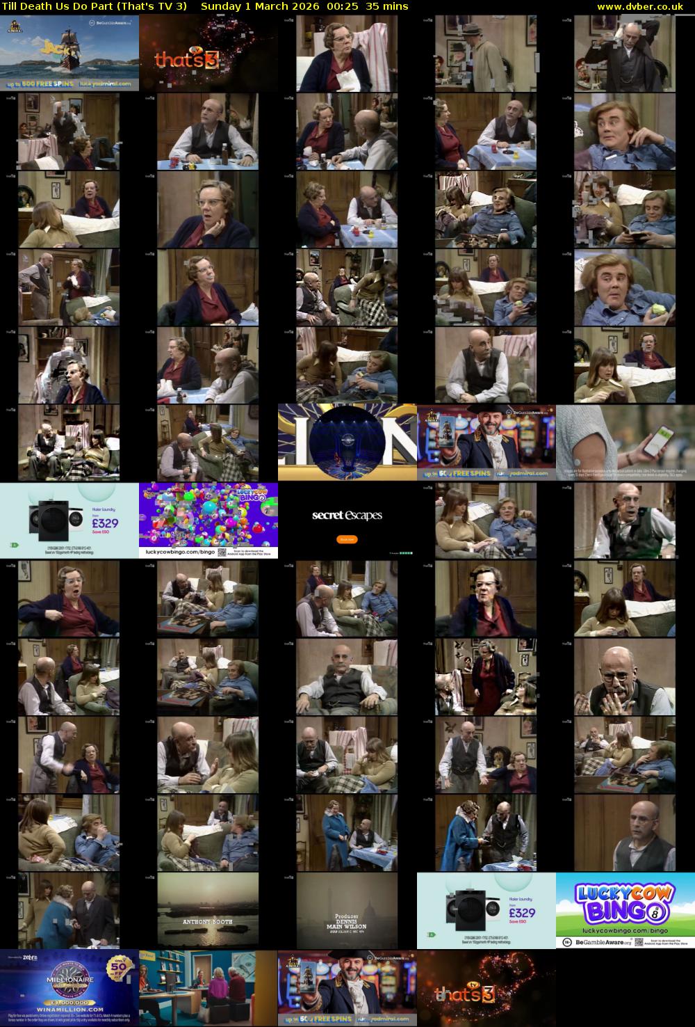 Till Death Us Do Part (That's TV 3) Sunday 1 March 2026 00:25 - 01:00