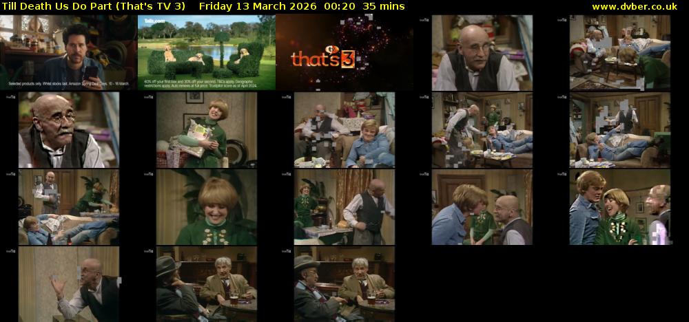 Till Death Us Do Part (That's TV 3) Friday 13 March 2026 00:20 - 00:55
