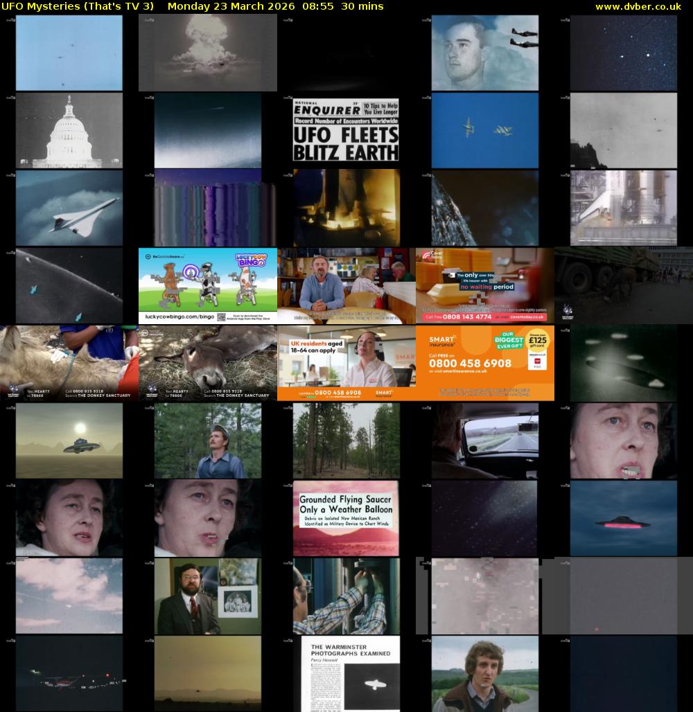 UFO Mysteries (That's TV 3) Monday 23 March 2026 08:55 - 09:25