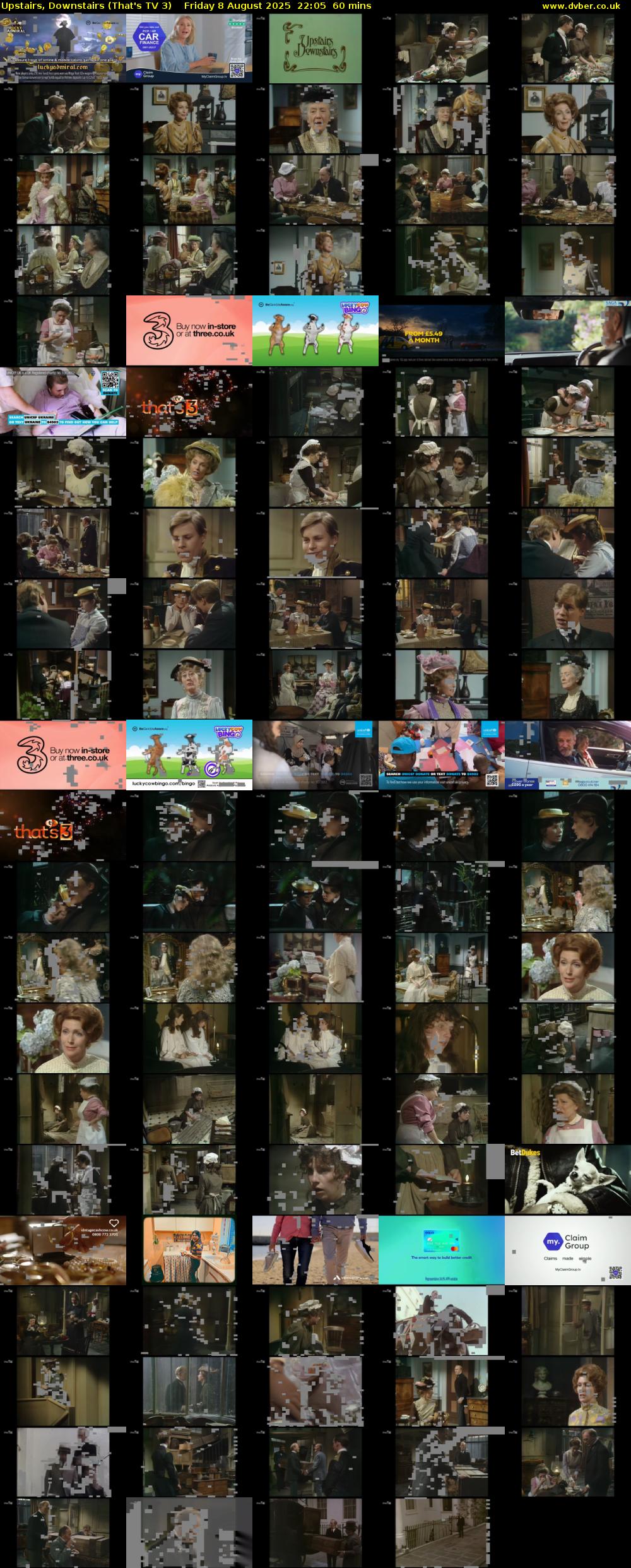 Upstairs, Downstairs (That's TV 3) Friday 8 August 2025 22:05 - 23:05