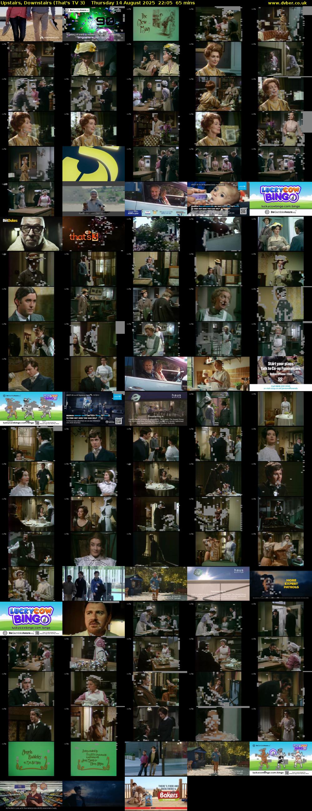 Upstairs, Downstairs (That's TV 3) Thursday 14 August 2025 22:05 - 23:10